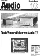 TE Audio Systeme TE 1 erster Test bei "Audio"
