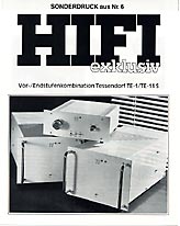 TE Audio Systeme Grosser Test TE 1 + TE 11 "Hifi exclusive"